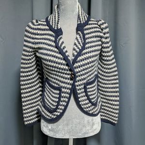 SEE by CHLOE wool knit navy gray blazer